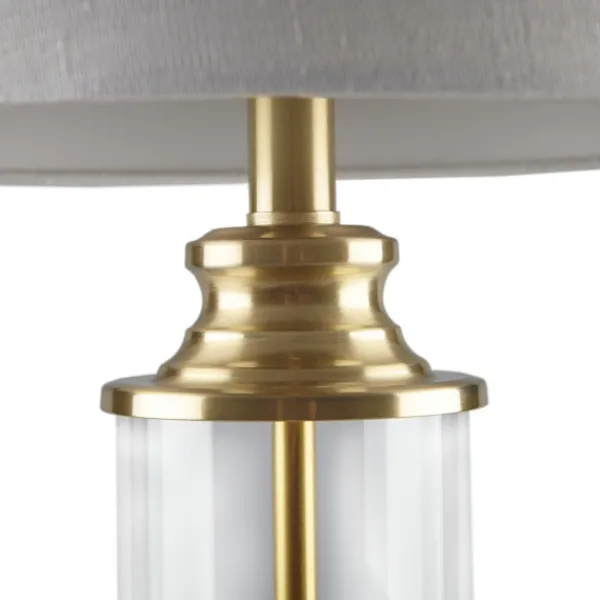 Table Lamps-Kirkland's Home Clear Glass Base Gold Table Lamps, Set Of 2 White
