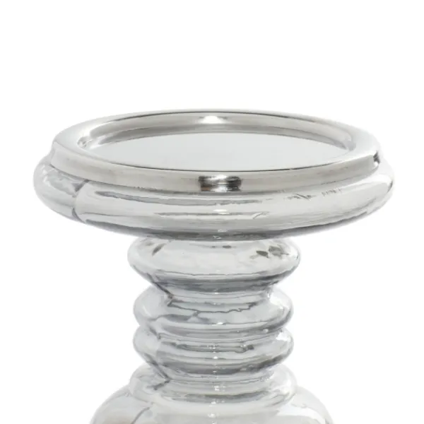Candle Holders-Kirkland's Home Clear Glass Column Candle Holders, Set Of 2 Gray