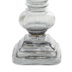 Candle Holders-Kirkland's Home Clear Glass Column Candle Holders, Set Of 2 Gray