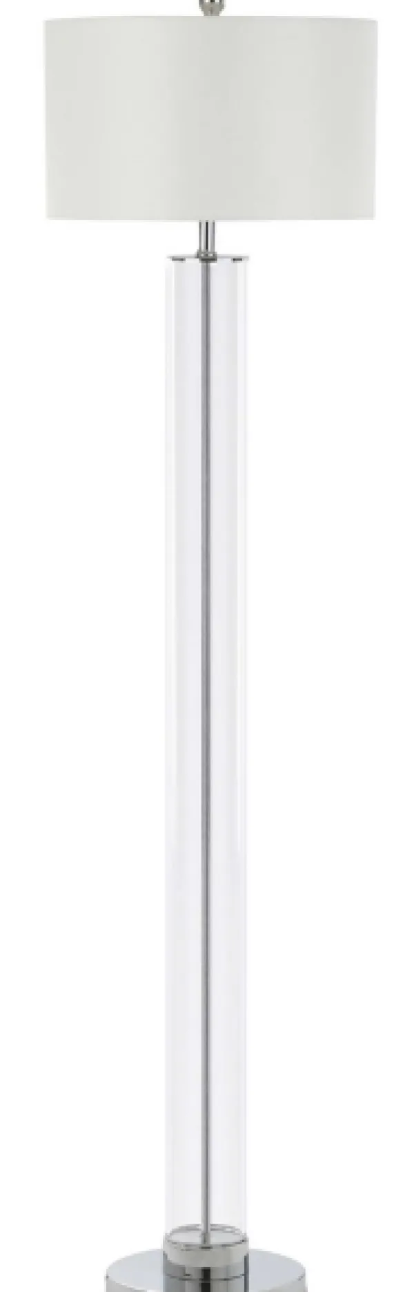 Floor Lamps-Kirkland's Home Clear Glass Demi Floor Lamp Ivory