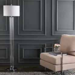 Floor Lamps-Kirkland's Home Clear Glass Demi Floor Lamp Ivory