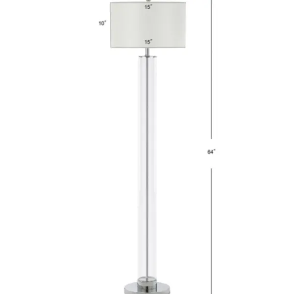 Floor Lamps-Kirkland's Home Clear Glass Demi Floor Lamp Ivory
