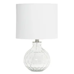 Table Lamps-Kirkland's Home Clear Glass Honeycomb Table Lamp White
