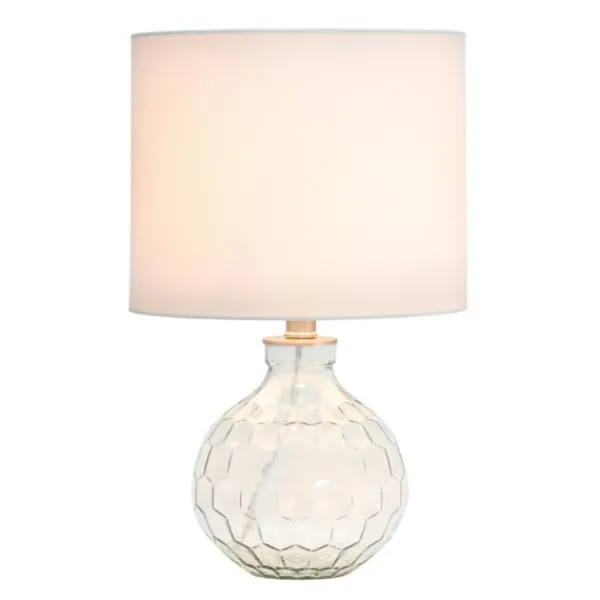 Table Lamps-Kirkland's Home Clear Glass Honeycomb Table Lamp White