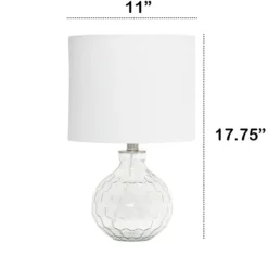 Table Lamps-Kirkland's Home Clear Glass Honeycomb Table Lamp White