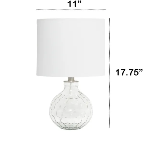 Table Lamps-Kirkland's Home Clear Glass Honeycomb Table Lamp White