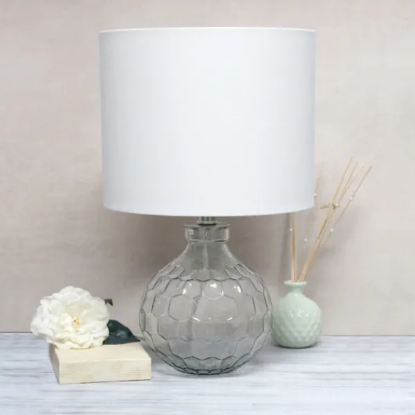 Table Lamps-Kirkland's Home Clear Glass Honeycomb Table Lamp White