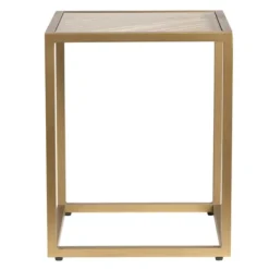 Accent & End Tables-Kirkland's Home Clear Glass Top Metal Base Accent Table Gold