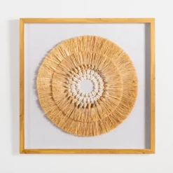 Wall Plaques-Kirkland's Home Coastal Shell Shadowbox Framed Wall Plaque Tan/White