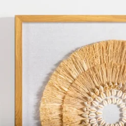 Wall Plaques-Kirkland's Home Coastal Shell Shadowbox Framed Wall Plaque Tan/White