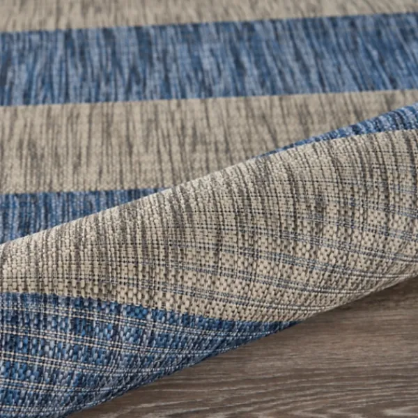 Outdoor Rugs-Kirkland's Home Coastal Stripes Outdoor Area Rug, 7X9 Blue/Gray