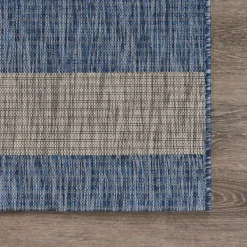 Outdoor Rugs-Kirkland's Home Coastal Stripes Outdoor Area Rug, 7X9 Blue/Gray