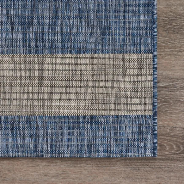 Outdoor Rugs-Kirkland's Home Coastal Stripes Outdoor Area Rug, 7X9 Blue/Gray