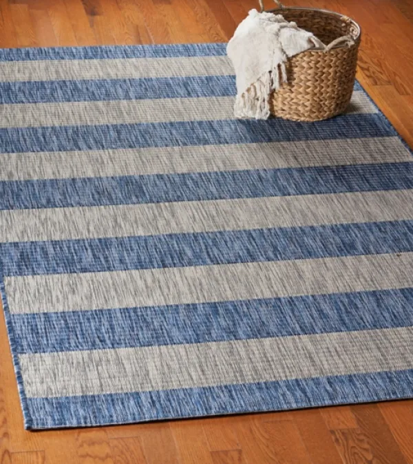Outdoor Rugs-Kirkland's Home Coastal Stripes Outdoor Area Rug, 7X9 Blue/Gray