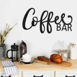 Wall Quotes & Signs-Kirkland's Home Coffee Bar Script Wall Plaque Black