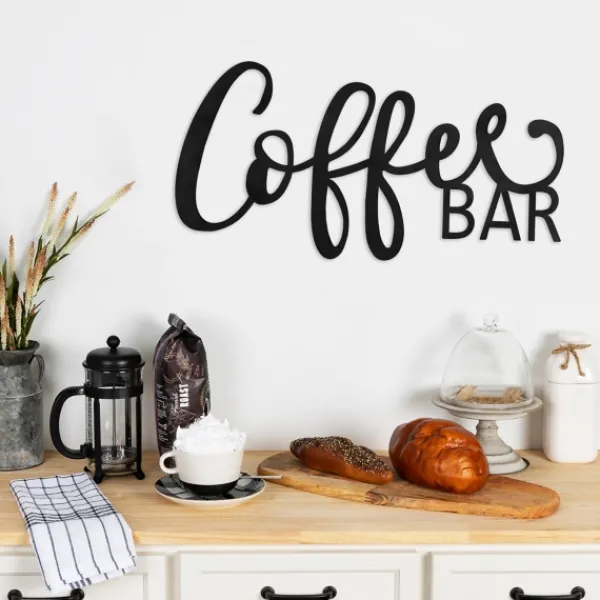 Wall Quotes & Signs-Kirkland's Home Coffee Bar Script Wall Plaque Black