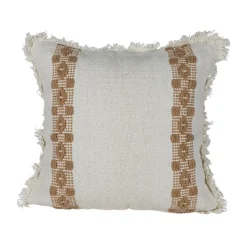 Pillows-Kirkland's Home Coffee Brown Textured Stripe Throw Pillow White/Brown