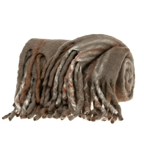 Blankets & Throws-Kirkland's Home Coffee Hand Loomed Throw With Tassels Brown