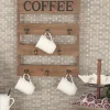 Hooks-Kirkland's Home Coffee Metal And Wood Plank Wall Hooks