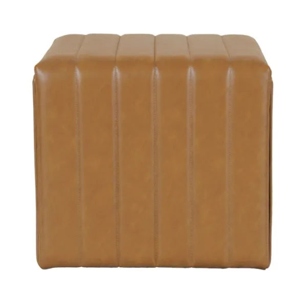 Benches & Ottomans-Kirkland's Home Cognac Leather Arch Ottoman Brown