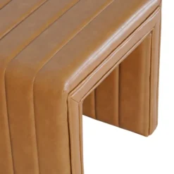 Benches & Ottomans-Kirkland's Home Cognac Leather Arch Ottoman Brown