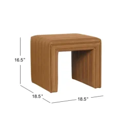 Benches & Ottomans-Kirkland's Home Cognac Leather Arch Ottoman Brown
