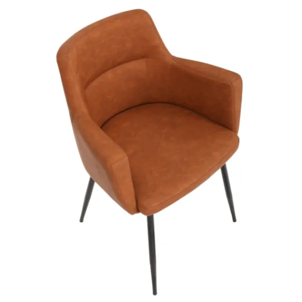 Dining Chairs-Kirkland's Home Cognac Vegan Leather Dining Chairs, Set Of 2 Brown