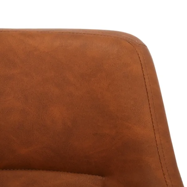 Dining Chairs-Kirkland's Home Cognac Vegan Leather Dining Chairs, Set Of 2 Brown