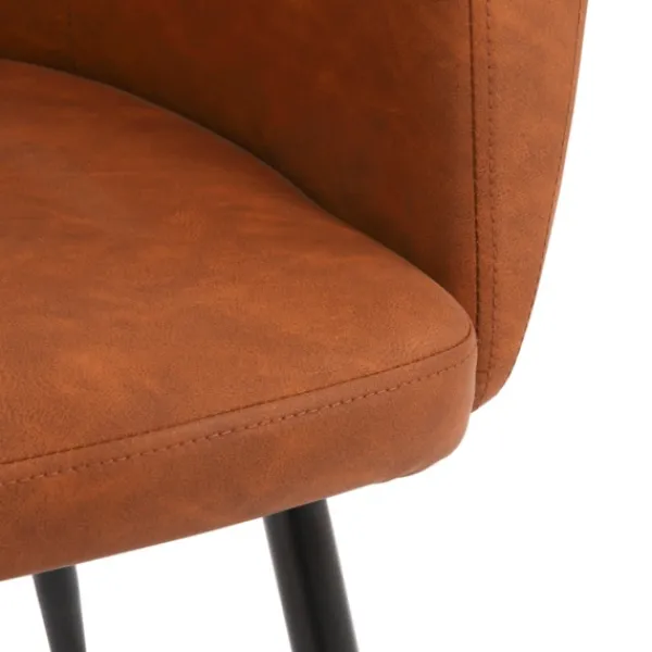 Dining Chairs-Kirkland's Home Cognac Vegan Leather Dining Chairs, Set Of 2 Brown