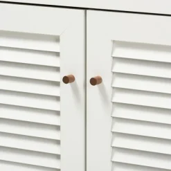 Entryway Furniture-Kirkland's Home Collier Two-Tone Drawer Shoe Storage Cabinet White/Brown