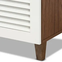 Entryway Furniture-Kirkland's Home Collier Two-Tone Drawer Shoe Storage Cabinet White/Brown