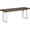 Benches & Ottomans-Kirkland's Home Collins And White Two-Tone Wood Bench Brown