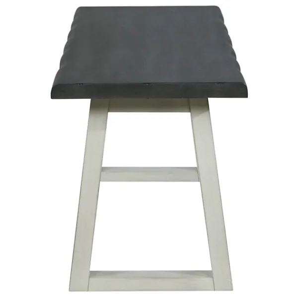 Benches & Ottomans-Kirkland's Home Collins And White Two-Tone Wood Bench Gray