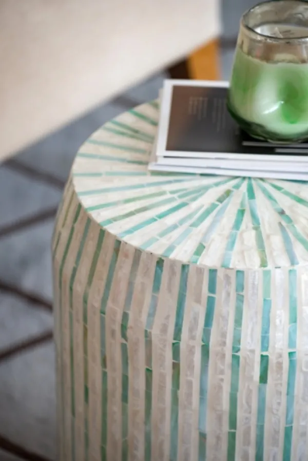 Accent & End Tables-Kirkland's Home Color Capiz Shell Accent Table Multi
