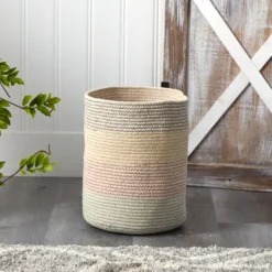 Baskets & Boxes-Kirkland's Home Color Cotton Woven Basket Multi