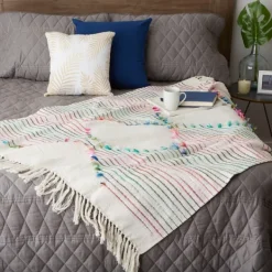 Blankets & Throws-Kirkland's Home Color Diamond Cut Throw Multi