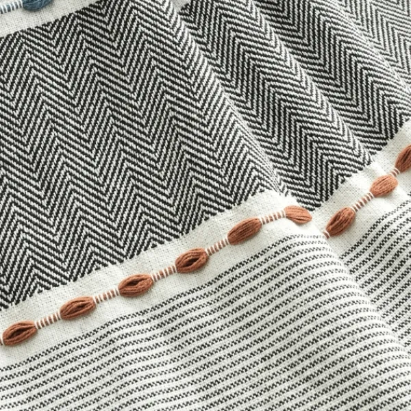 Blankets & Throws-Kirkland's Home Color Herringbone Stripe Throw Multi