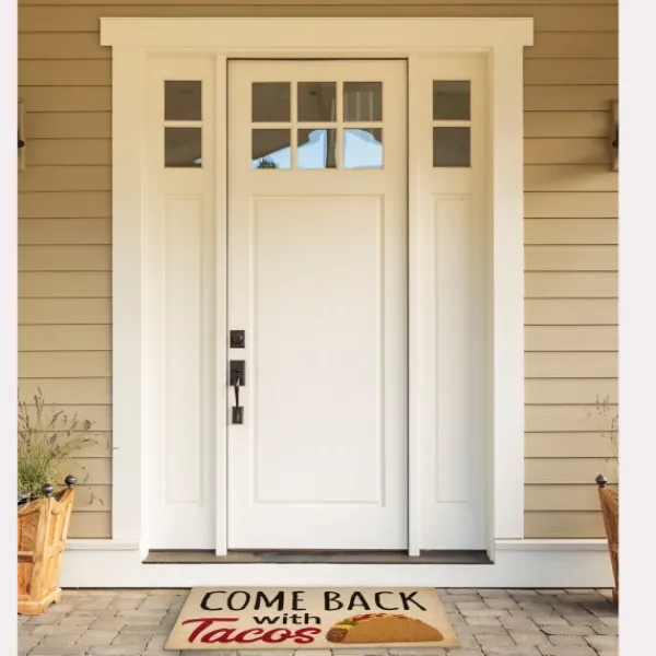 Doormats-Kirkland's Home Come Back With Tacos Doormat Tan/Black/Red