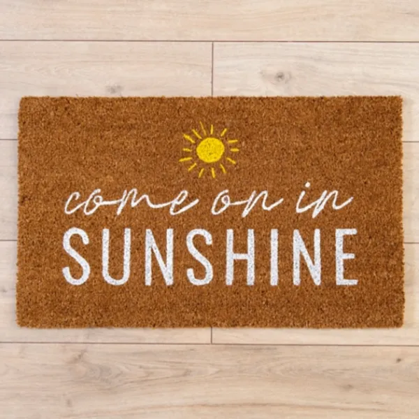 Doormats-Kirkland's Home Come In Sunshine Doormat Tan/White