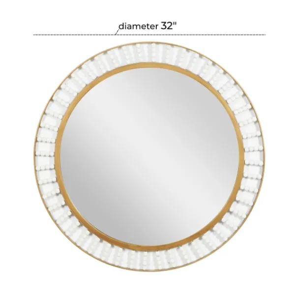 Decorative Mirrors-Kirkland's Home Contemporary Gold Frame With Beads Mirror