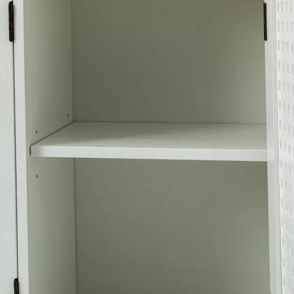 Cabinets & Sideboards-Kirkland's Home Contemporary Lattice Doors Sideboard White