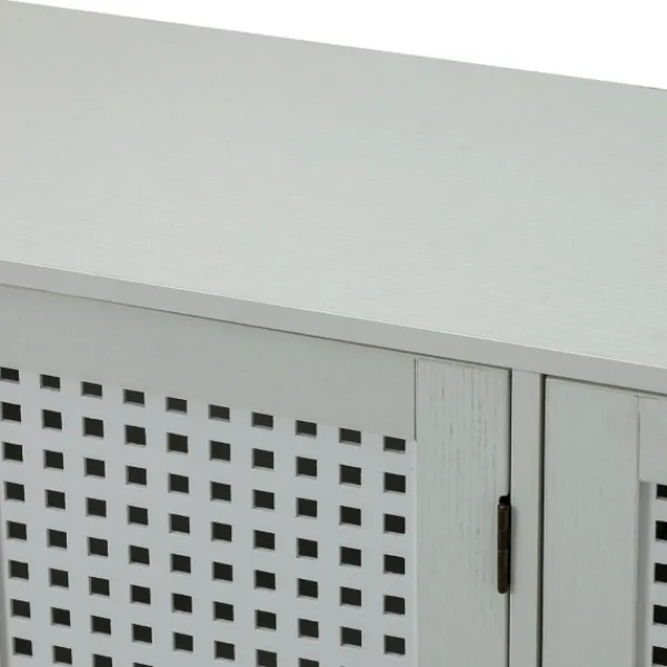 Cabinets & Sideboards-Kirkland's Home Contemporary Lattice Doors Sideboard White