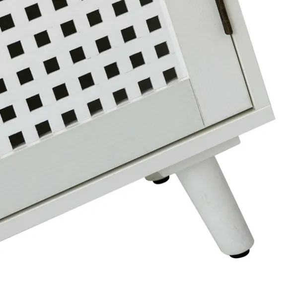 Cabinets & Sideboards-Kirkland's Home Contemporary Lattice Doors Sideboard White