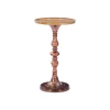 Accent & End Tables-Kirkland's Home Copper Plated Accent Table With Mango Wood Top Brown