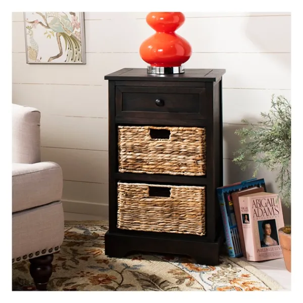 Accent & End Tables-Kirkland's Home Cora Accent Table With Woven Storage Baskets Brown