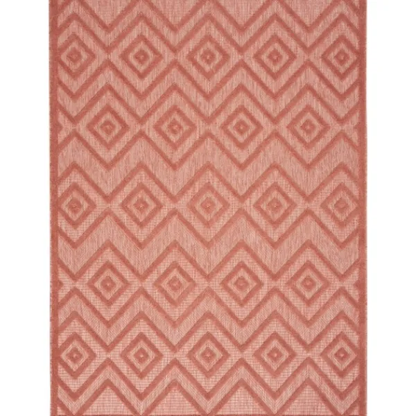 Outdoor Rugs-Kirkland's Home Coral Diamond Indoor/Outdoor Area Rug, 5X7 Orange