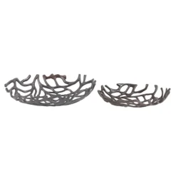 Decorative Trays-Kirkland's Home Coral Reef Oval Trays, Set Of 2 Black