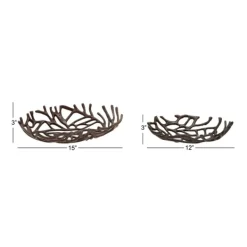 Decorative Trays-Kirkland's Home Coral Reef Oval Trays, Set Of 2 Black