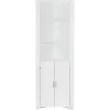 Bathroom Furniture-Kirkland's Home Corner Shelf With Cabinet Doors White