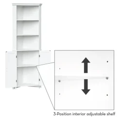 Bathroom Furniture-Kirkland's Home Corner Shelf With Cabinet Doors White